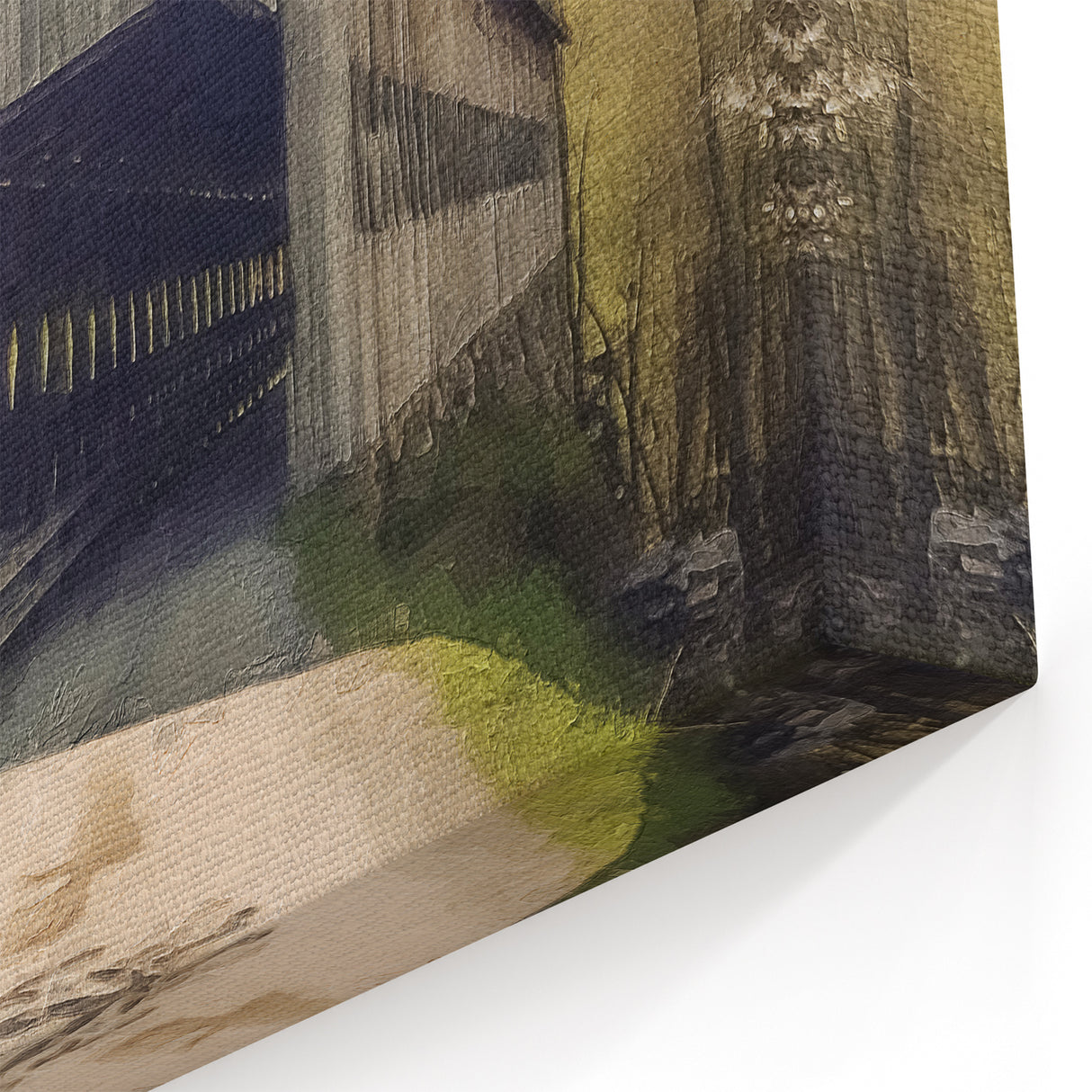 Historic Covered Bridge Art - Scenic Vintage Landscape Canvas Print