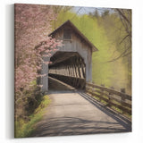 Classic Wooden Bridge Print - Scenic Pathway Vintage Canvas Wall Art