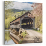 Timeless Bridge Landscape Art - Rustic River View Canvas Wall Decor
