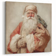 Festive Canvas Art - Santa with Gift Sack Christmas Wall Decoration