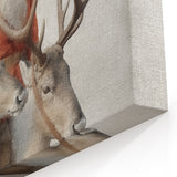 Seasonal Wall Art - Santa with Reindeer Winter Scene Holiday Print