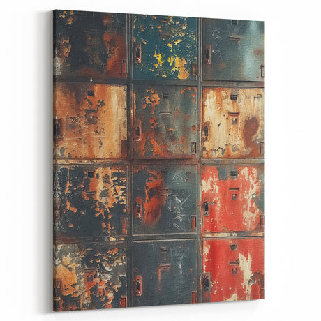 Industrial Rustic Metal Wall Art - Farmhouse Decor Vintage Locker Design