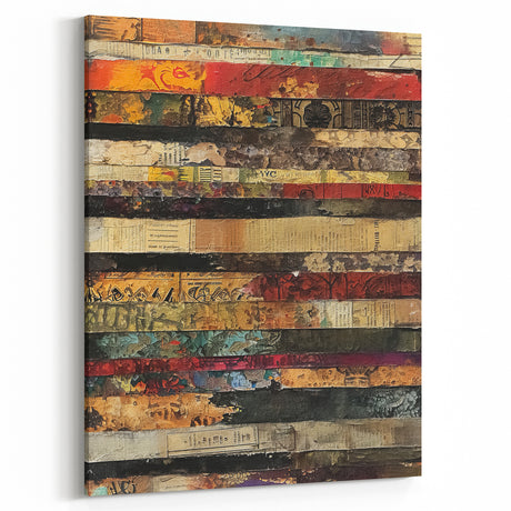 Layered Rustic Wall Art - Colorful Stripes for Farmhouse and Vintage Decor