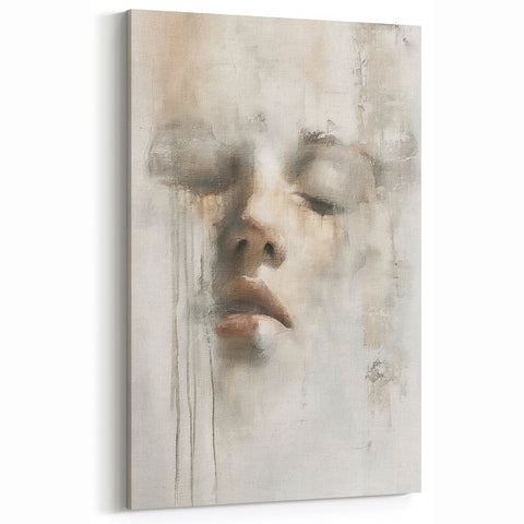 Dreamy Abstract Figurative Canvas Art - Modern Minimalist Wall Decor