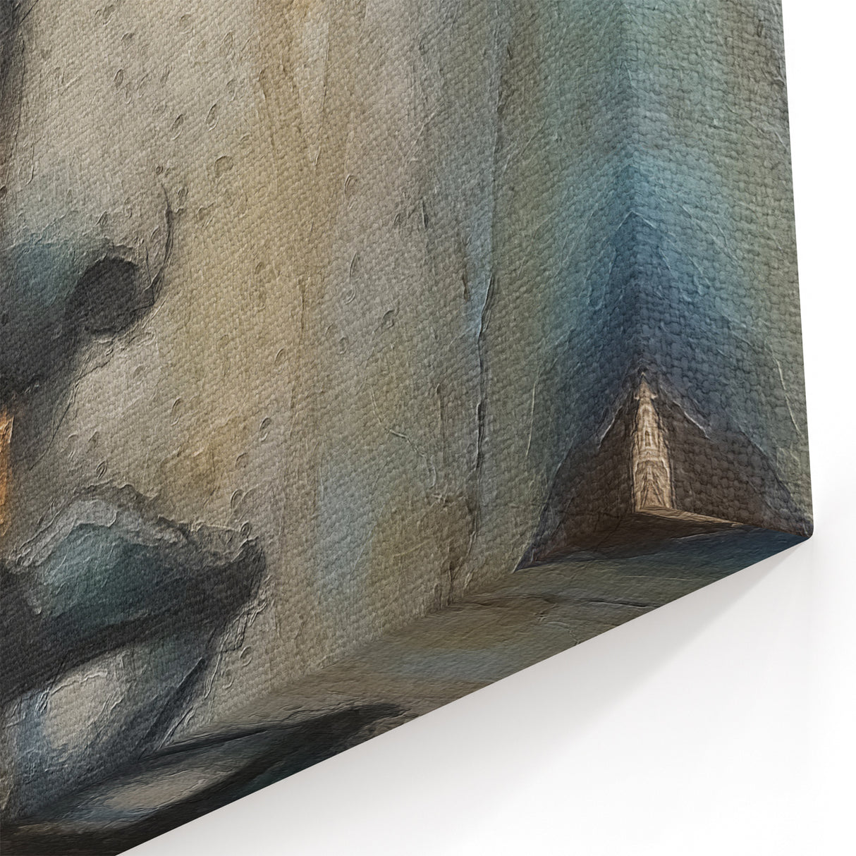 Bold Abstract Figurative Art - Modern Canvas Wall Decor with Blue & Gold