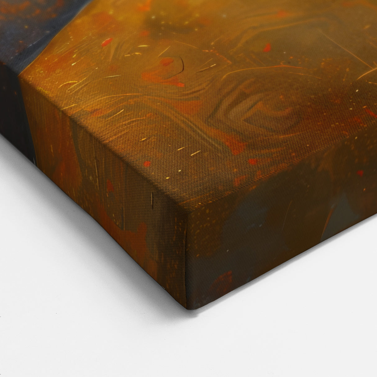 Modern Landscape Abstract - Celestial Sun and Trees Golden Wall Art