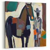 Contemporary Figurative Abstract Art - Rustic Cowboy Canvas Decor