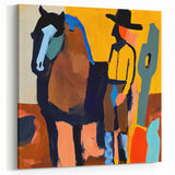 Bold Figurative Abstract Cowboy Art - Modern Western Wall Canvas