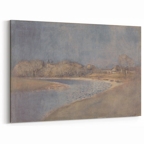 Classical Realism Art Print – Serene Landscape by the Water