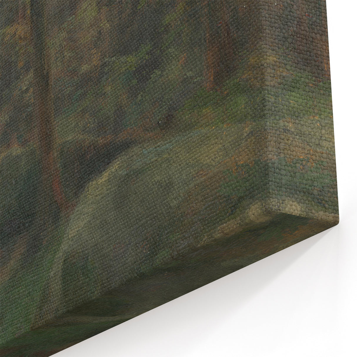 Serene Realism Art Print – Coniferous Woods with Rocks