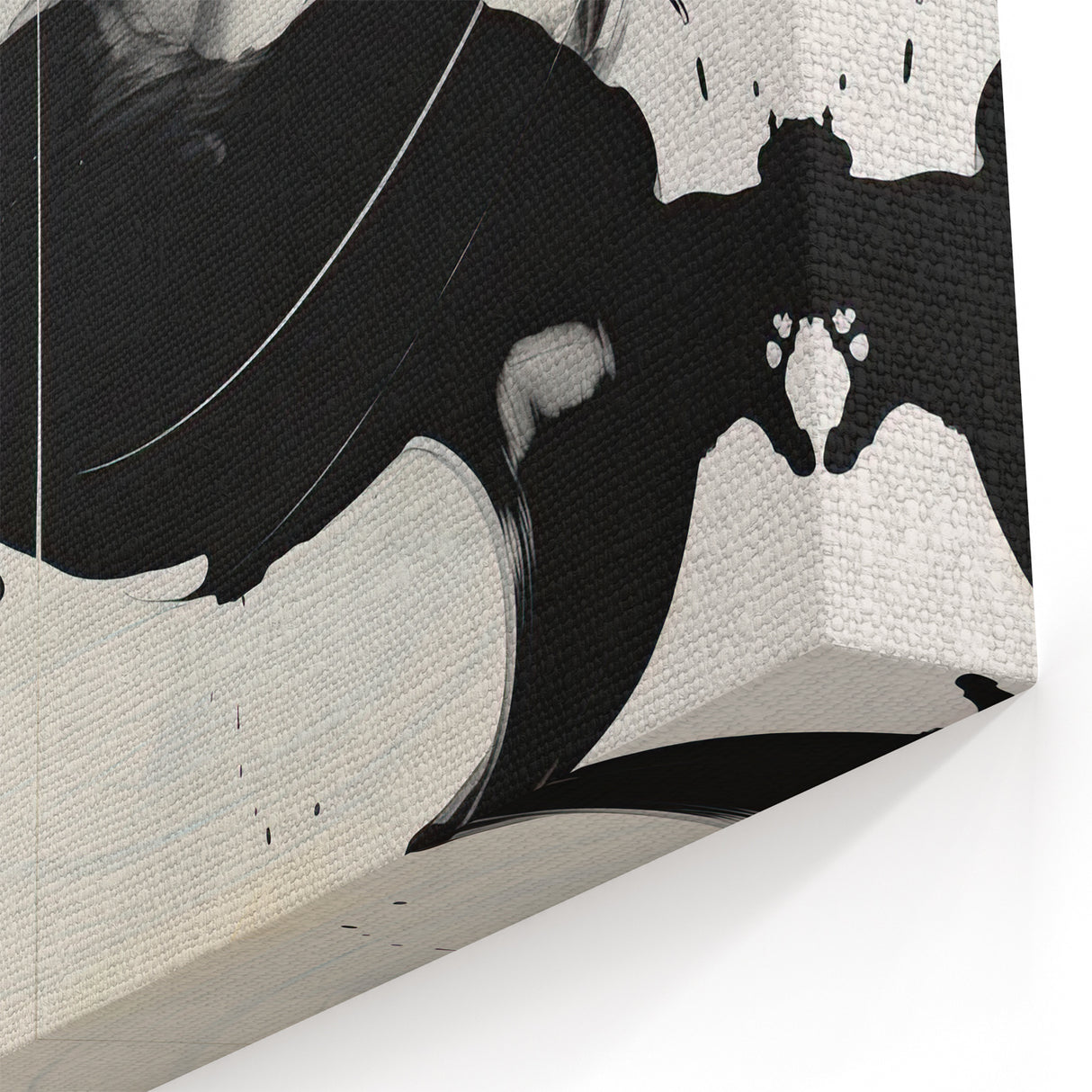 Dynamic Abstract Ink Swirl – Minimalist Black and White Canvas Art