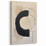 Minimalist Arch Abstract Art – Modern Black and Beige Canvas Decor
