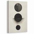 Minimalist Circular Balance Art – Black with Gray Geometric Canvas
