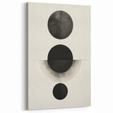 Minimalist Circular Balance Art – Black with Gray Geometric Canvas