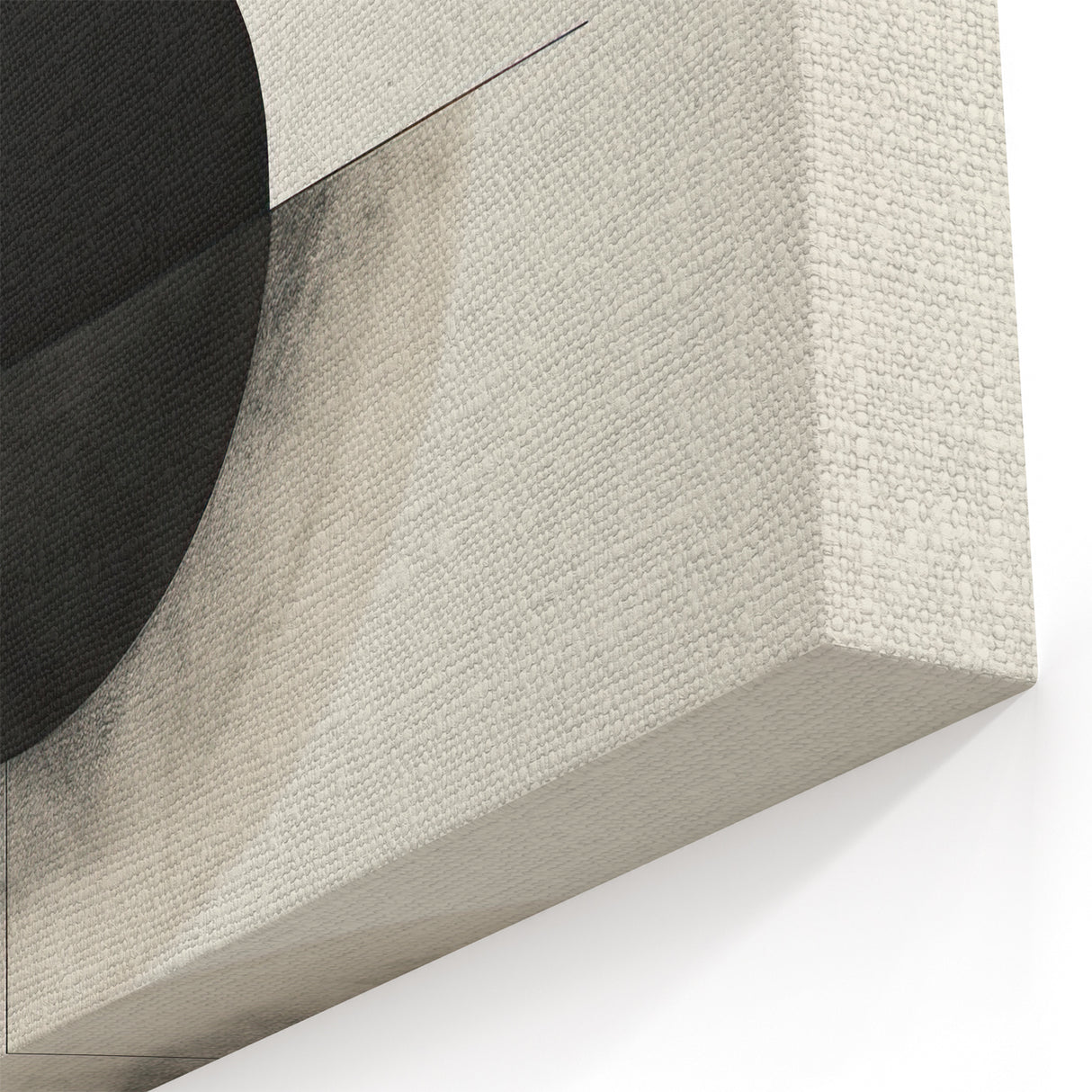 Minimalist Circular Balance Art – Black with Gray Geometric Canvas