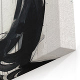 Dynamic Abstract Circles – Minimalist Black with White Canvas Art