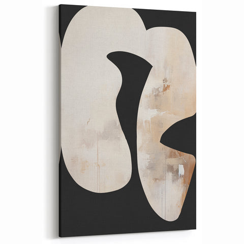 Neutral Tones Abstract Art - Modern Minimalist Canvas Wall Decor