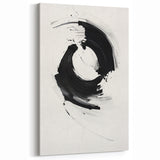 Dynamic Black and White Minimalist Art - Modern Abstract Canvas Print