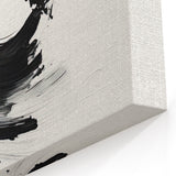 Dynamic Black and White Minimalist Art - Modern Abstract Canvas Print