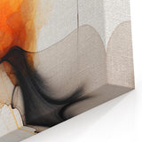 Flowing Orange and Black Abstract Art - Modern Minimalist Wall Decor