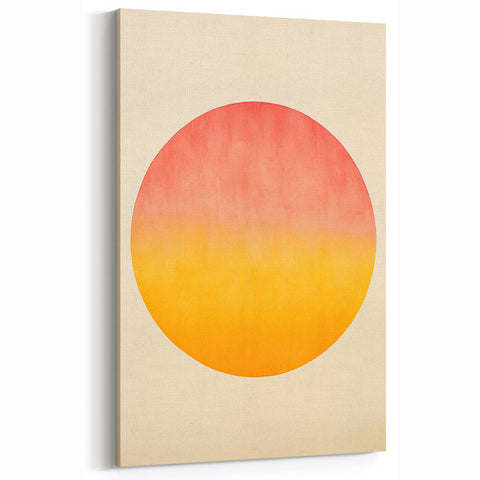 Gradient Sun Circle Art - Minimalist Orange and Yellow Wall Decor