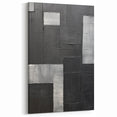 Textured Black and Silver Art - Minimalist Geometric Canvas Decor