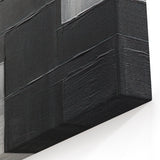 Textured Black and Silver Art - Minimalist Geometric Canvas Decor