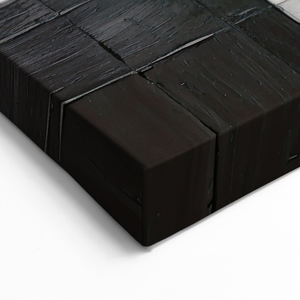 Textured Black and Silver Art - Minimalist Geometric Canvas Decor