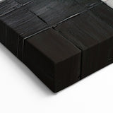 Textured Black and Silver Art - Minimalist Geometric Canvas Decor