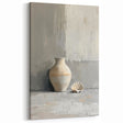 Neutral Vase Still Life Art - Minimalist Gray and Beige Wall Decor