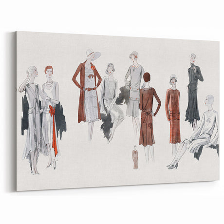 Timeless Art Deco Wall Art – 1920s Fashion Ensemble Illustration