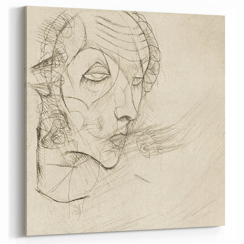 Modern Art Deco Wall Art – Abstract 1920s Inspired Sketch Portrait