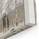 Art Deco Wall Art – Stylish Hunting Costumes in Autumn Scene