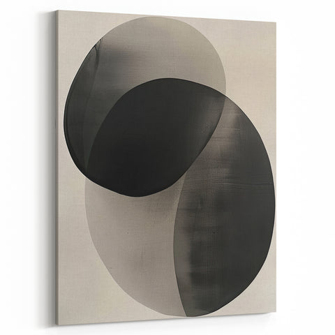 Modern Minimalist Abstract Art Print - Black & Gray Geometric Wall Decor