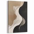 Minimalist Abstract Art Print - Beige Black White Flowing Design
