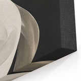 Minimalist Abstract Art Print - Beige Black White Flowing Design