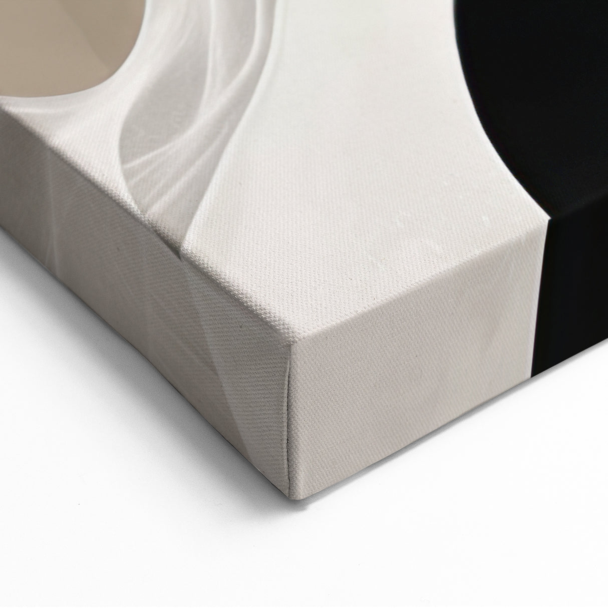 Minimalist Abstract Art Print - Beige Black White Flowing Design