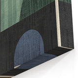 Minimalist Geometric Art Print - Black Green Blue Abstract Shapes