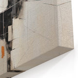 Black Beige Orange Linear Design - Minimalist Abstract Art Print