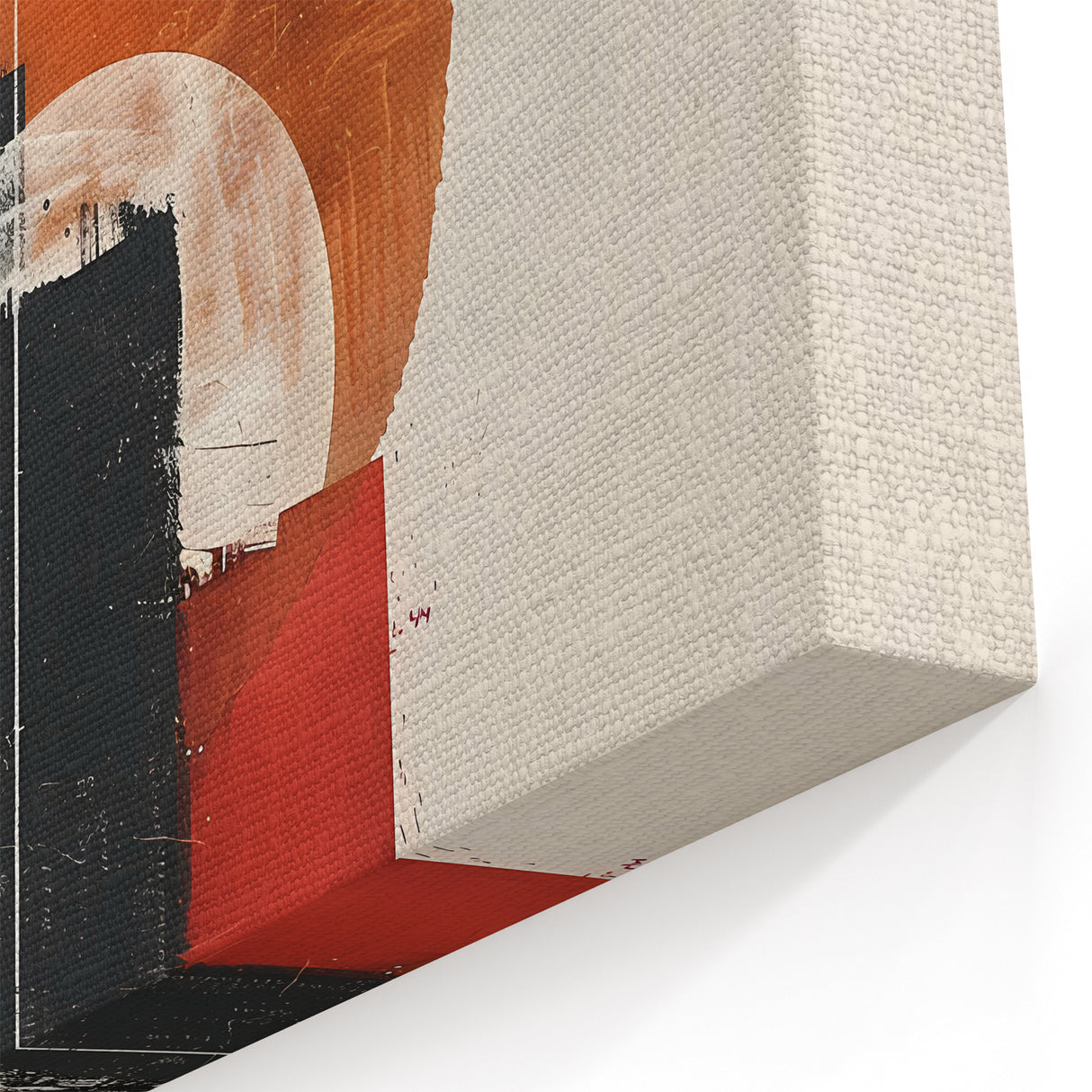 Geometric Art Print - Black Orange Red Abstract Design