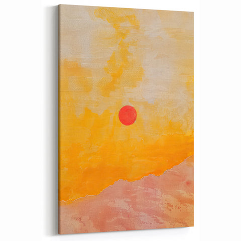 Yellow Orange Red Textured Design - Minimalist Abstract Sunset Art Print