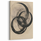 Minimalist Abstract Art Print - Black Circular Geometric Design
