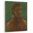 Realism Art Print - The Girl in the Red Dress, Expressive Canvas Portrait