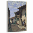Realism Art Print - A Village Street, Dardagny by Camille Corot Canvas