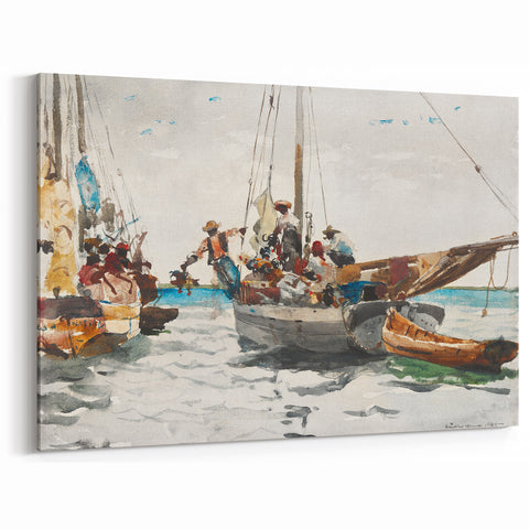 Vibrant Realism Market Scene | Nassau Market by Winslow Homer Print