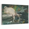 Serene Realism Nature Scene | Deer Drinking by Winslow Homer Art Print