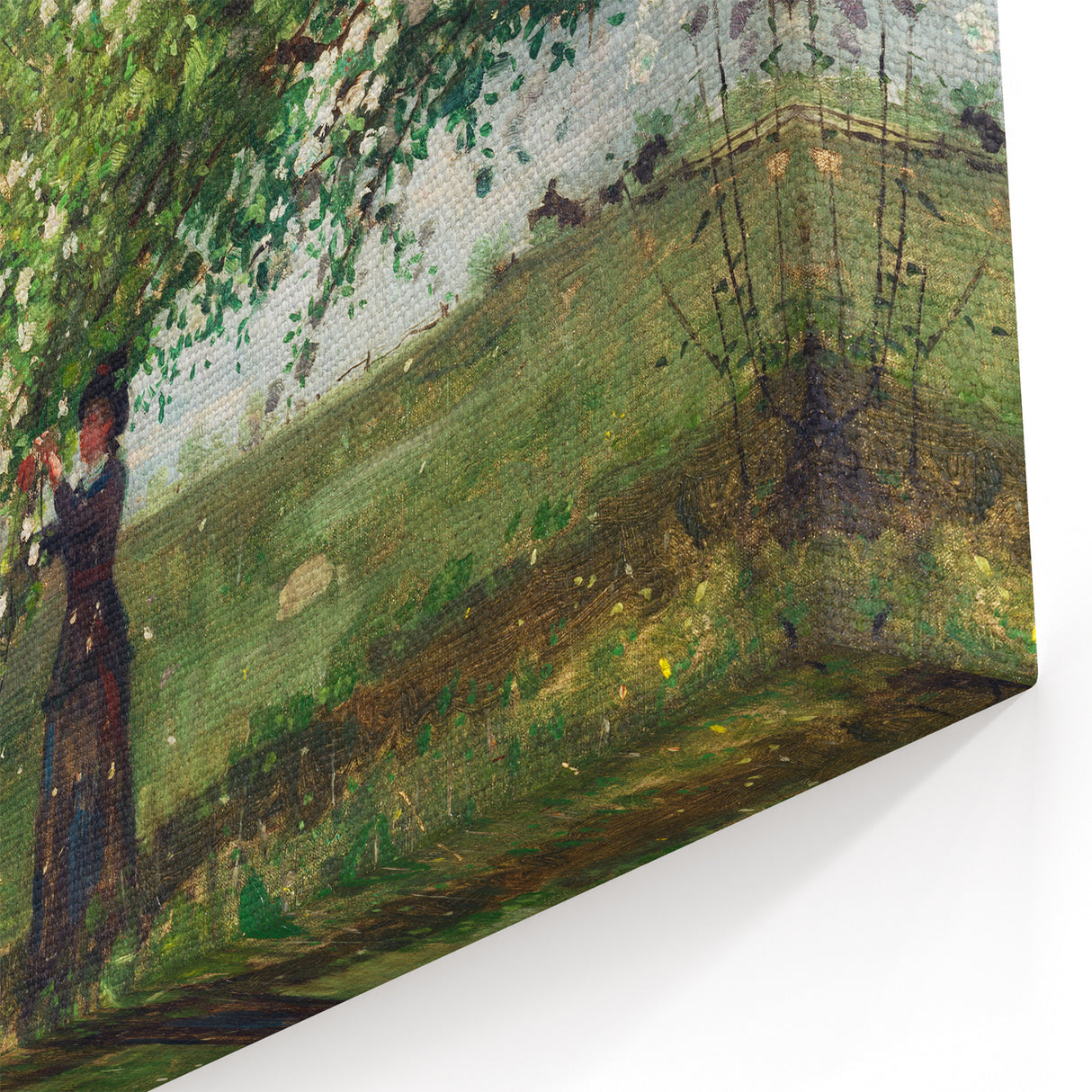 Charming Realism Art Print | Girl Picking Apple Blossoms by Winslow Homer