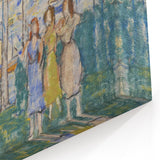 Realism Art Prints - Trees, Houses, People by Maurice Prendergast