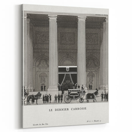 Elegant Art Deco Wall Art – Monochrome Architectural Carriage Scene