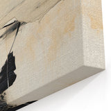 Contemporary Abstract Brushstroke Art - Black Beige Minimalist Design